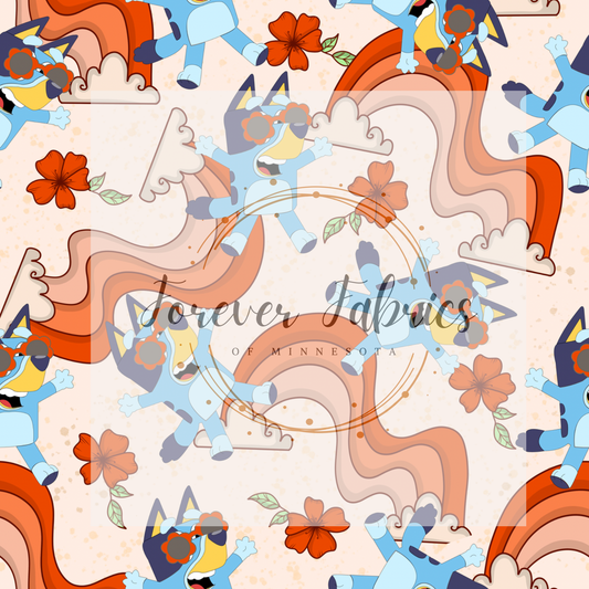 Beige Boho Blue | Preorder | Fabric By The Yard