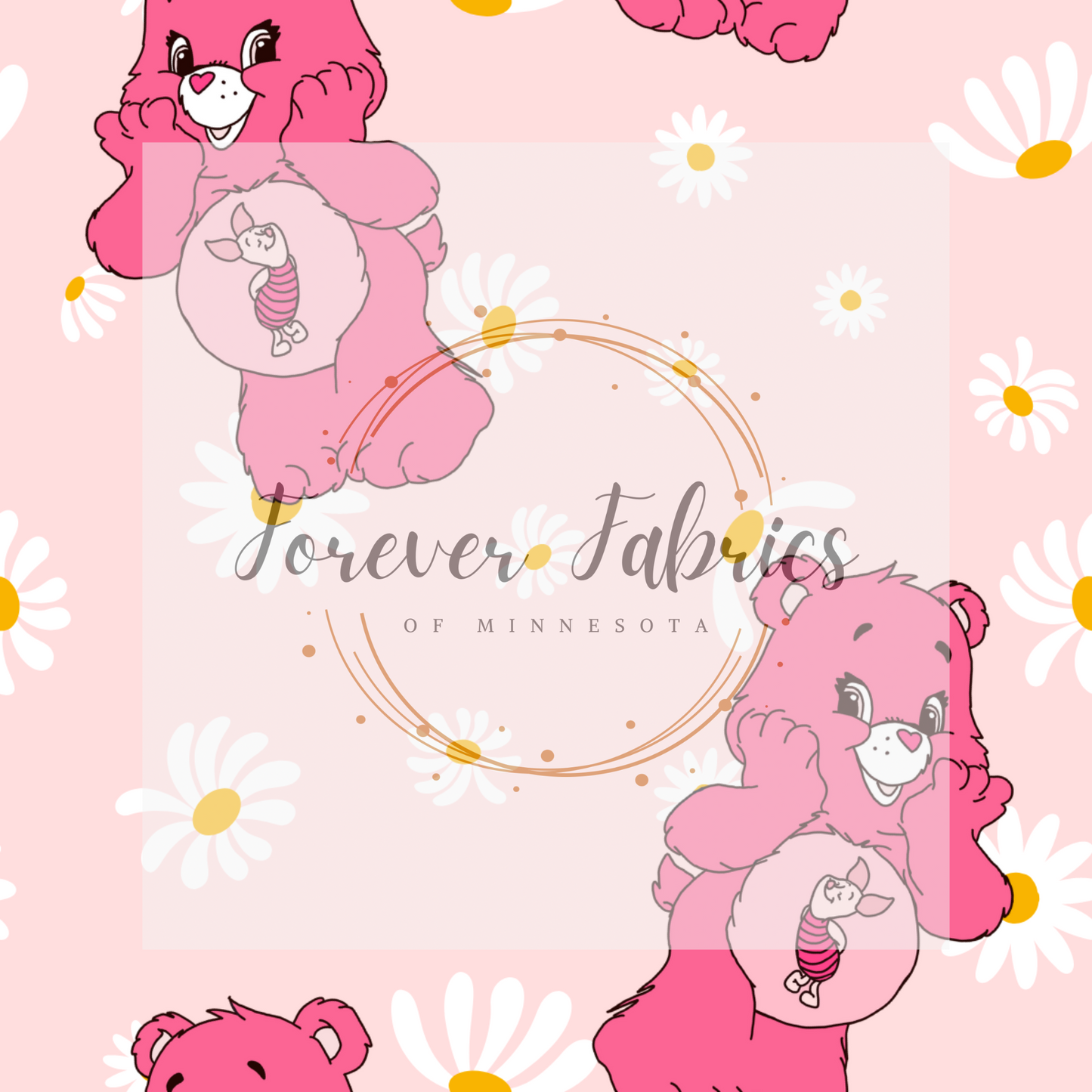 Pink Floral Bears | Preorder | Fabric By The Yard