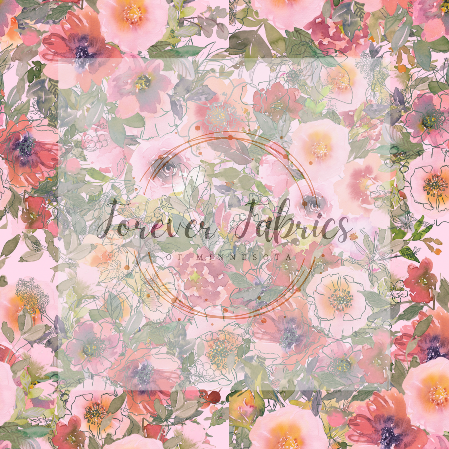 Green Pink Floral | Preorder | By The Yard