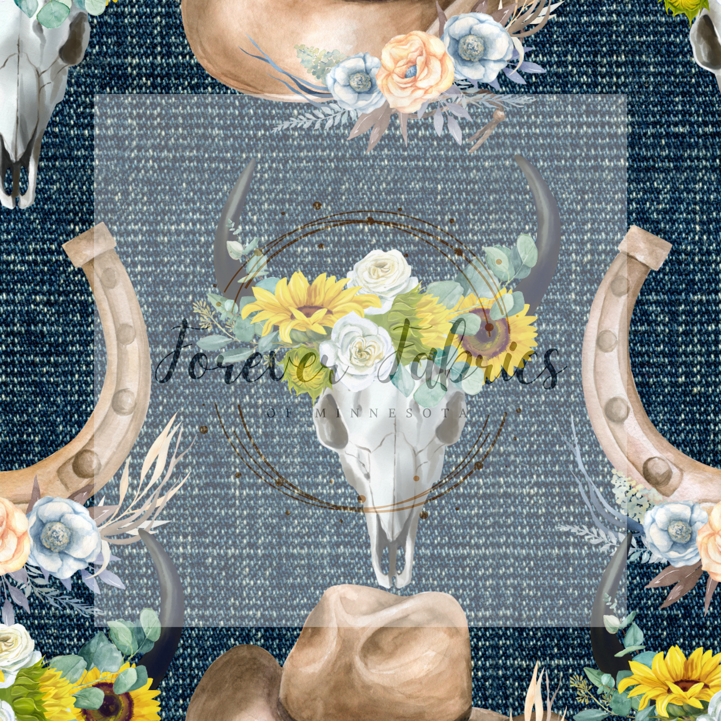 Boho Skulls & Horseshoes | By The Yard