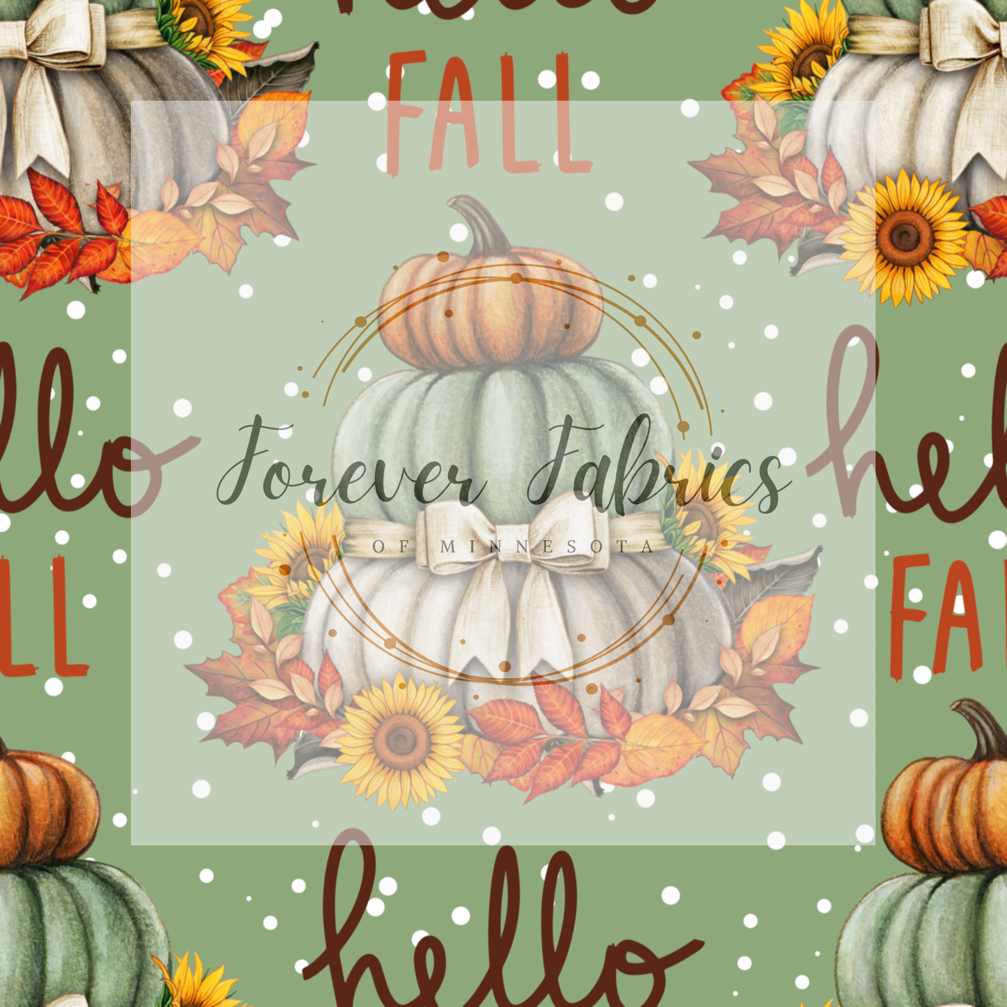 Olive Hello Fall Pumpkin Floral | Preorder | Fabric By The Yard