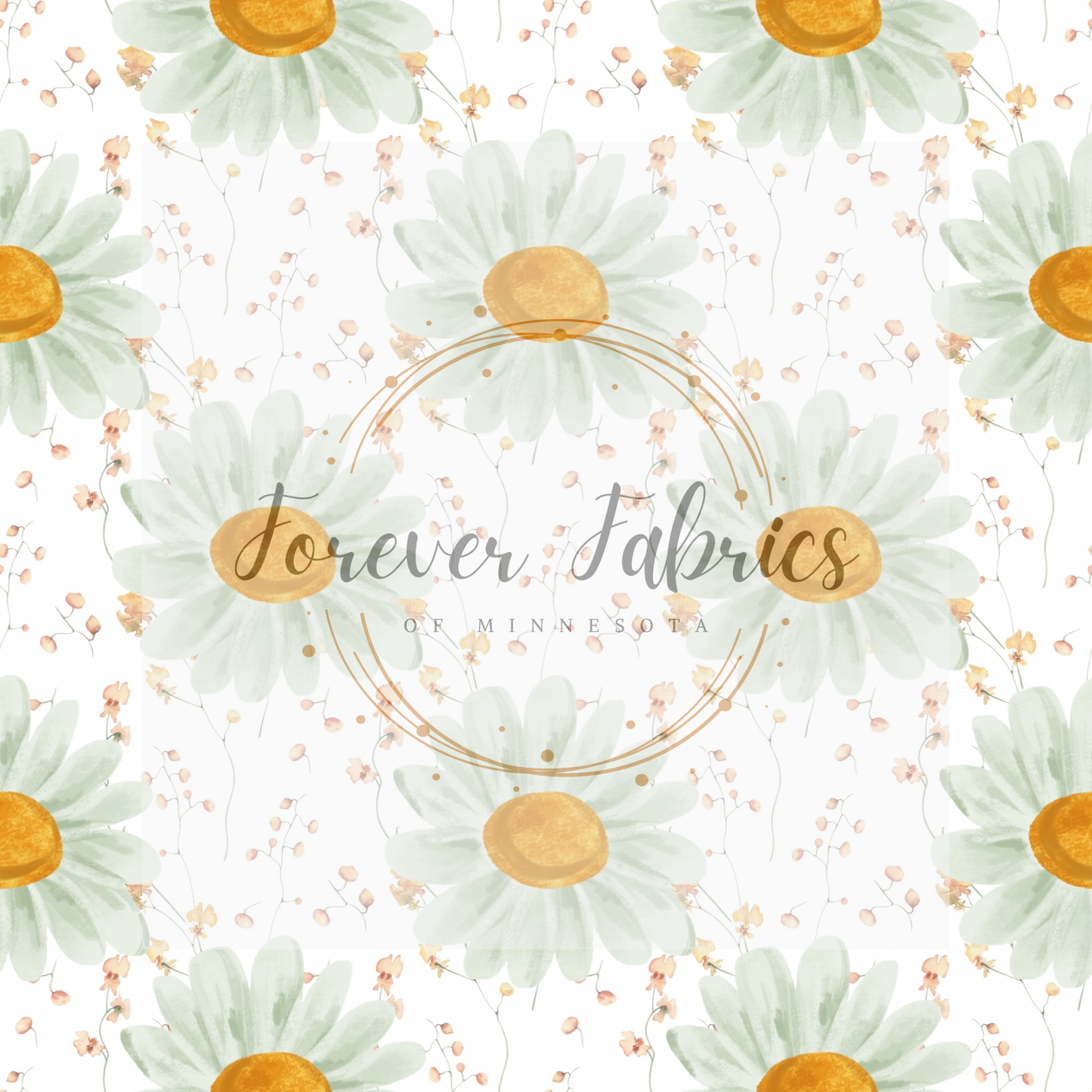 White On White Daisies | Preorder | By The Yard