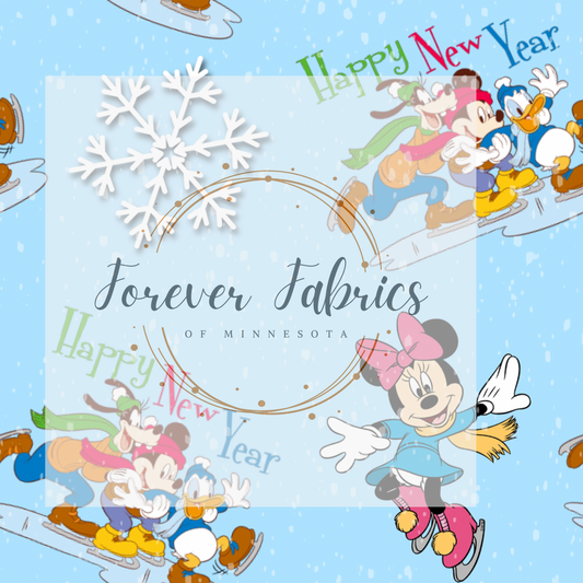 Happy New Year Blue | Preorder | Fabric By The Yard