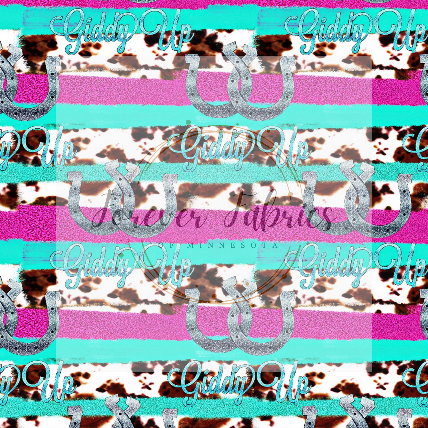 Pink Teal Rawhide Stripe | By The Yard