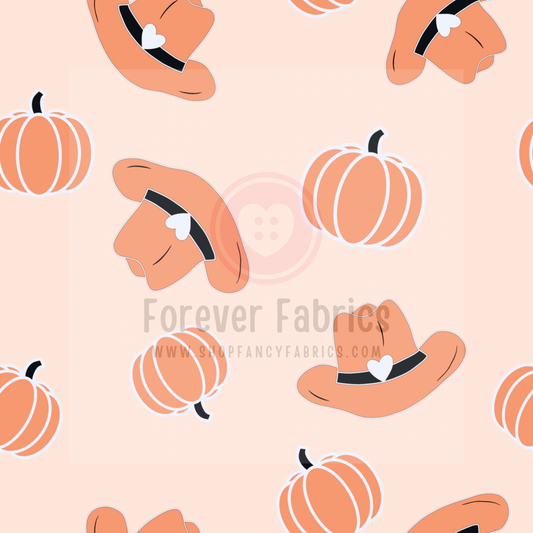 Cowboy hats and Pumpkins | Preorder | By The Yard