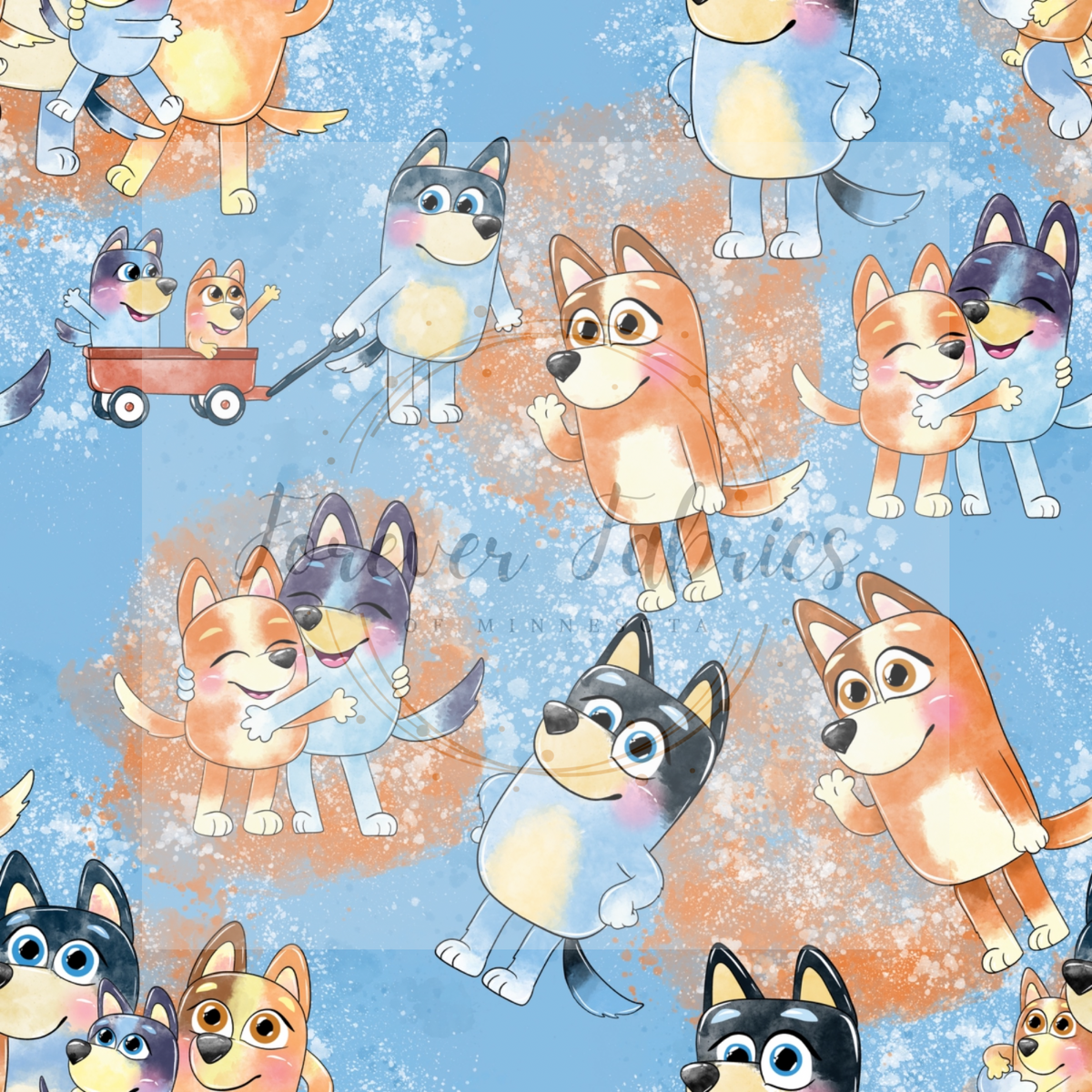 Blue Dog wagon Fun | Preorder| By The Yard