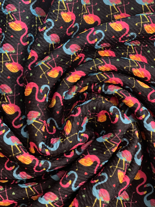 Blue Pink Flamingos on Black background | Bullet