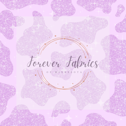 Purple Glitter Cow Print | Preorder | By The Yard