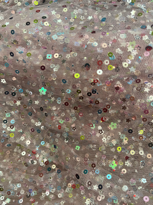 Light Pink Sequin Mesh