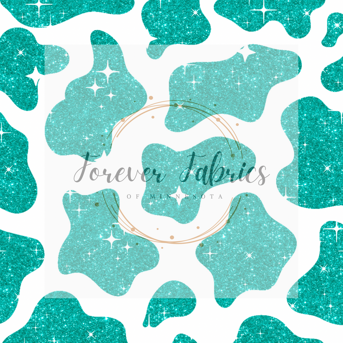 Teal Glitter Rawhide | Preorder | By The Yard