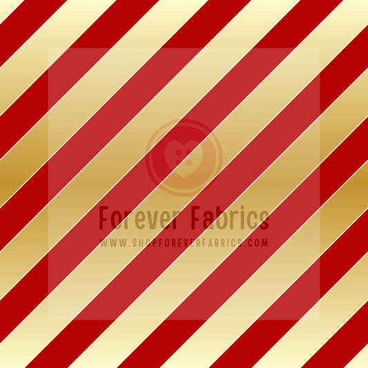 Red & Gold Stripes | Preorder | By The Yard
