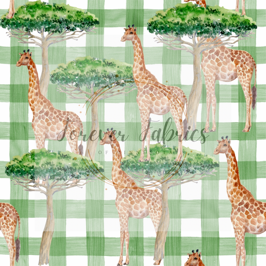 Plaid Giraffes | Preorder | By The Yard