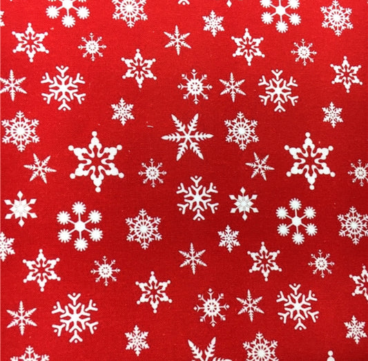 Red Snowflakes |. Preorder | By The Yard