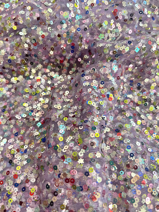 Purple Sequin Mesh
