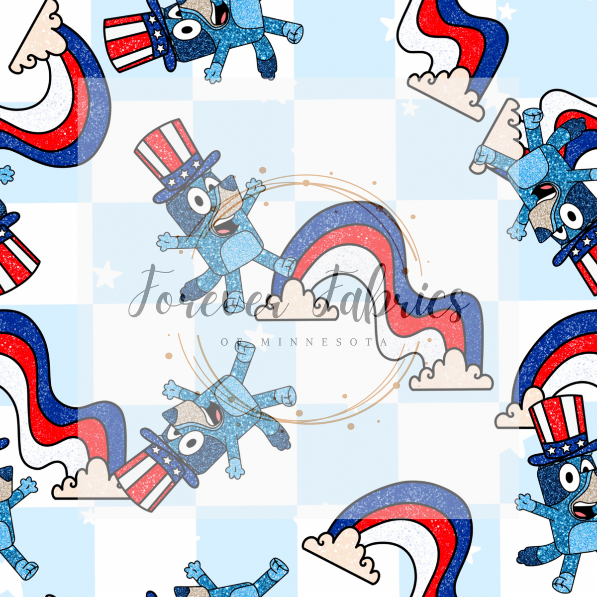 Red White & Blue. Blue Dog 2 | Preorder | By The Yard