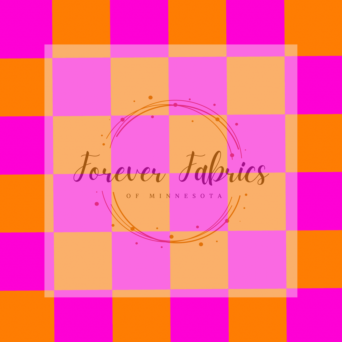 Pink Orange Checkered Squares | Preorder | By The Yard