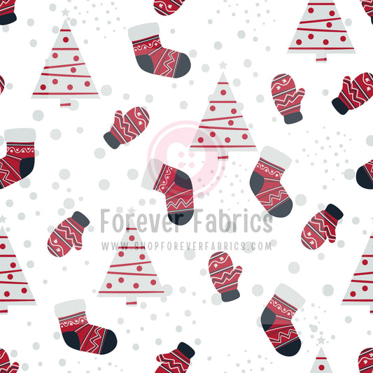 Mittens, Stockings & Trees | Preorder | By The Yard