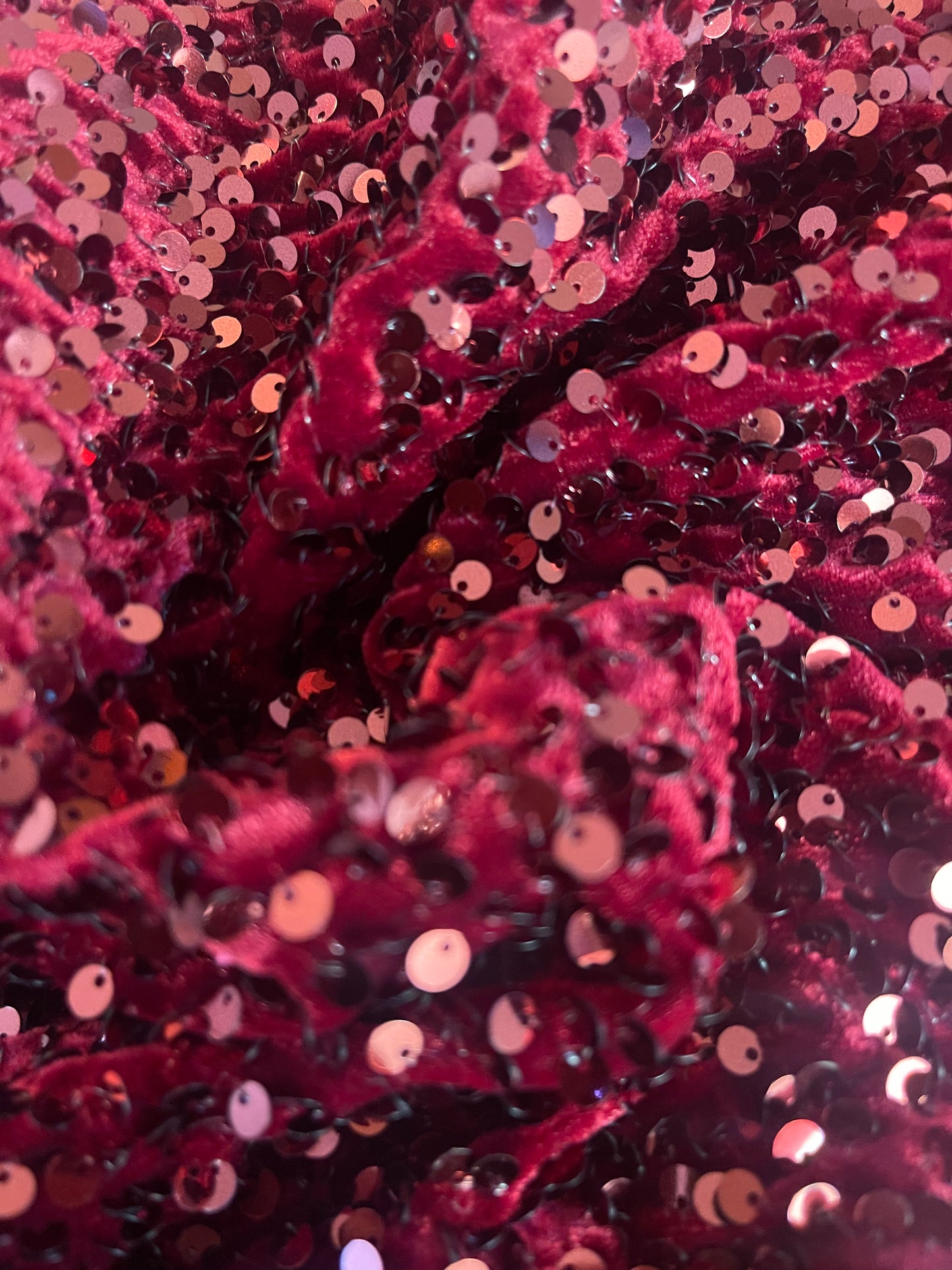 Wine | Stretch Sequin Velvet