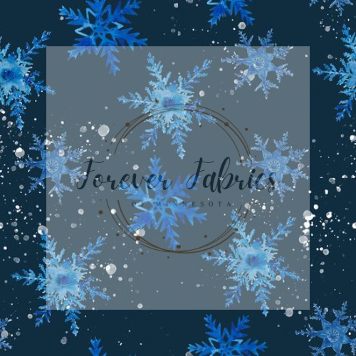 Blue Snowflakes | Preorder | By The Yard