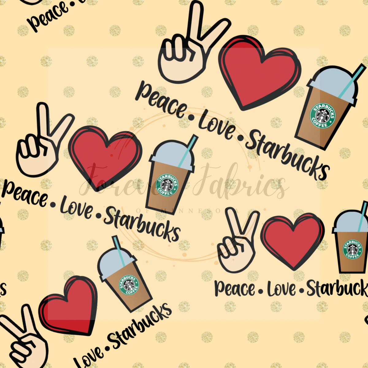 Peace Love & Coffee | Preorder | By The Yard