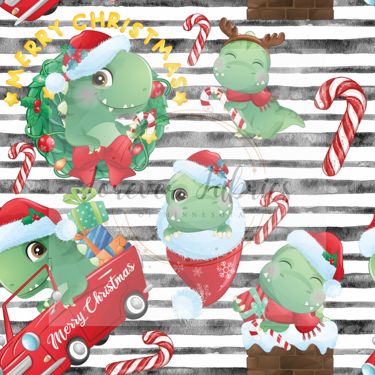 Christmas Dinos| Preorder |By The Yard
