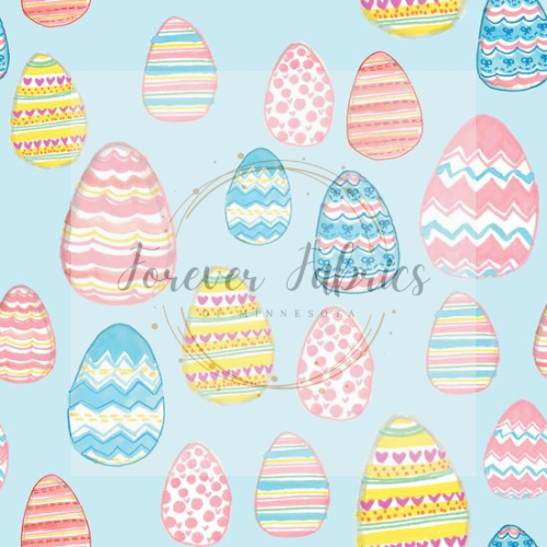 Blue Background Easter Eggs Memories Preorder | By The Yard
