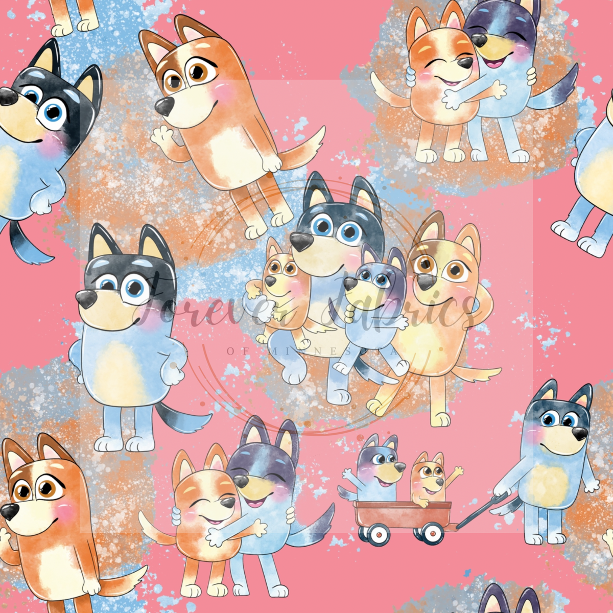 Playful Blue Dog | Preorder| By The Yard