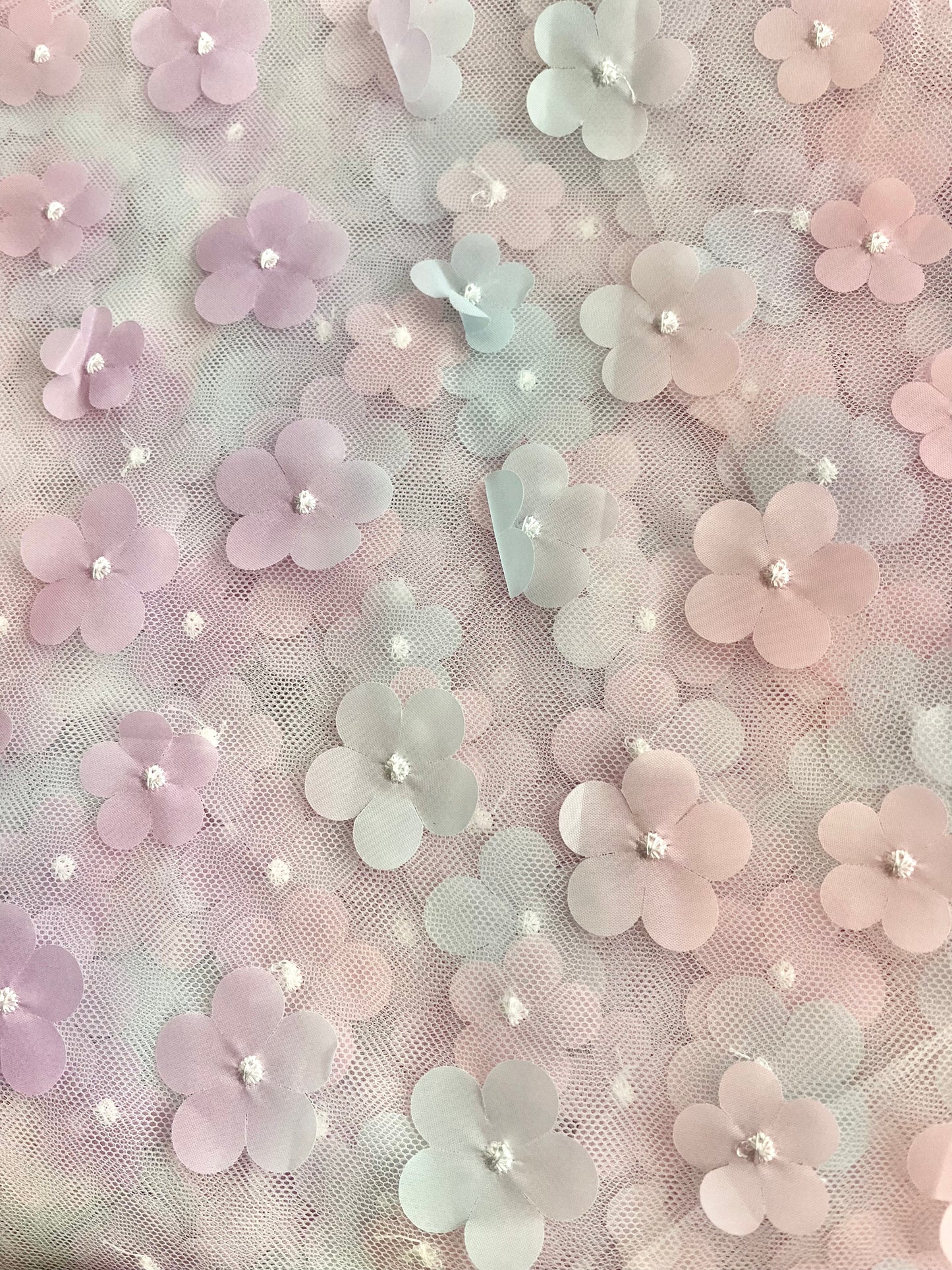Pink & Blue 3D Floral Mesh