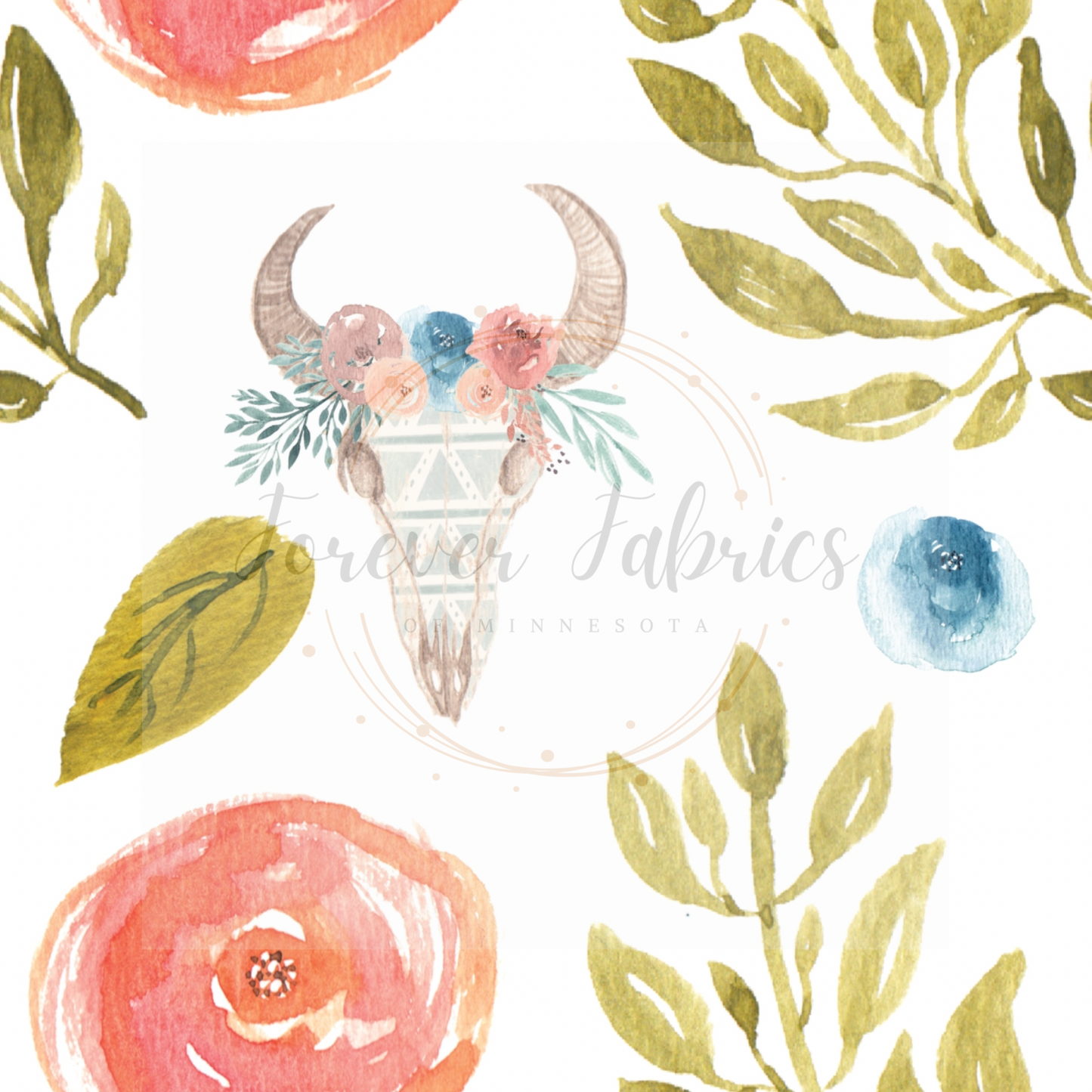 Boho Skulls and Fall Floral | Preorder | By The Yard