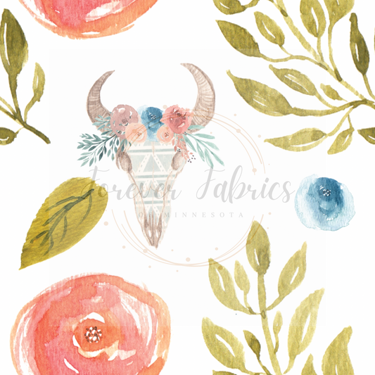 Boho Skulls and Fall Floral | Preorder | By The Yard