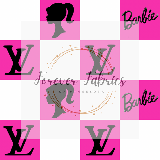 Checkered Barbie Hot Pink |. Preorder | By The Yard
