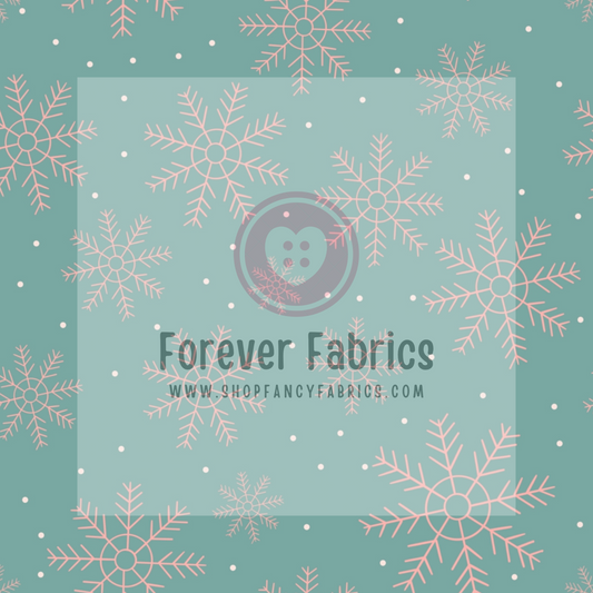 Pink Snow flakes | Preorder | By The Yard