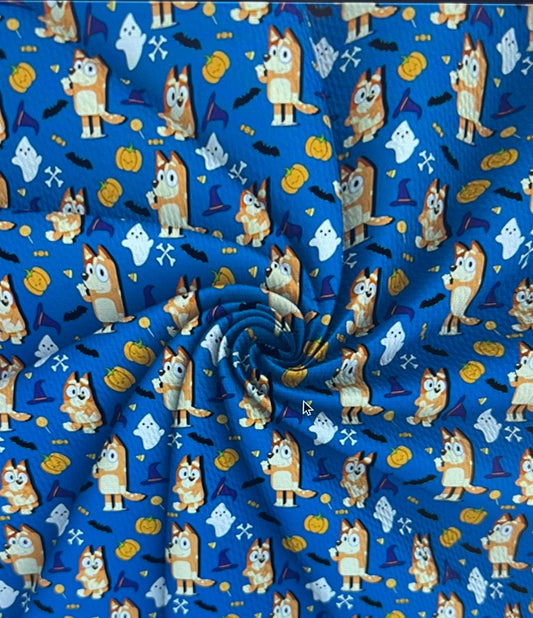 Blue Dog & Spooky Bats |Preorder |By The Yard
