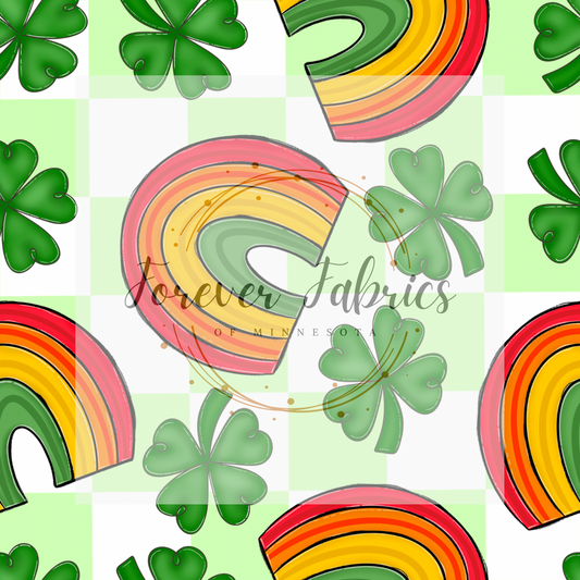 Rainbow Clover Check   .  . . . .   . .  (BH/ 23). | Preorder | Fabric By The Yard