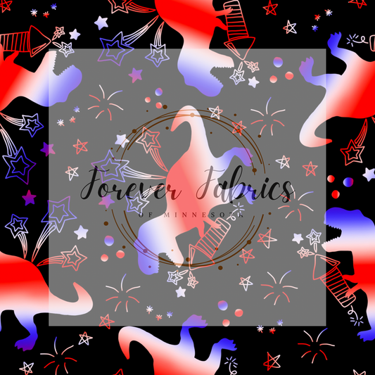 4th of July Dino’s       . . . . (BH/ 24)| Preorder | Fabric By The Yard