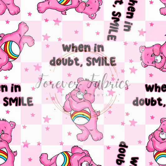 Pink Bears  Checkered   (BH/ 24)| Preorder | Fabric By The Yard
