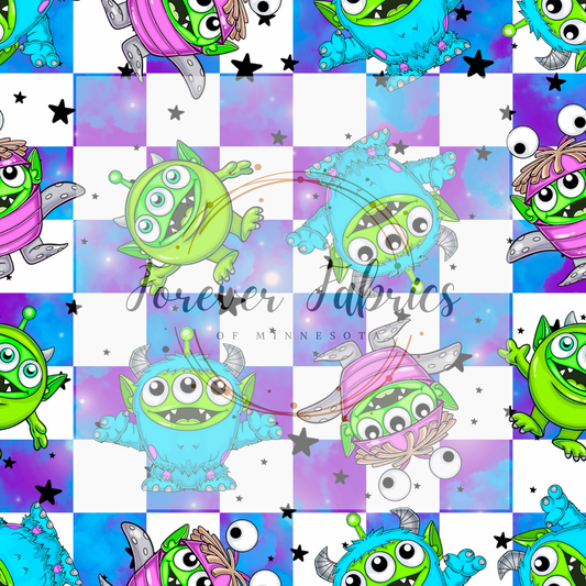 Monster’s Alien Black Star     . . . (BH/ 24)| Preorder | Fabric By The Yard
