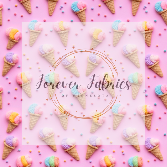 Ice Cream Cones    . (BH/ 23). | Preorder | Fabric By The Yard