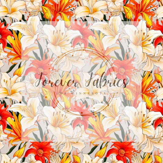 Lily Floral . (BH/ 23). | Preorder | Fabric By The Yard