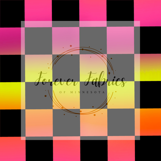 Neon  Checks. (BH/ 23). | Preorder | Fabric By The Yard
