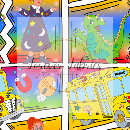 Magical Bus Comic     . . . (BH/ 24)| Preorder | Fabric By The Yard