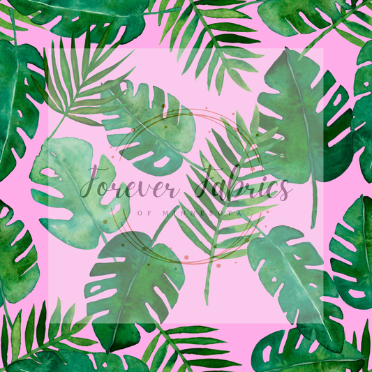 Light Pink Leaves . (BH/ 23) | Preorder | Fabric By The Yard