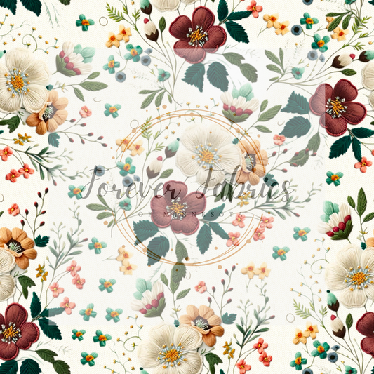 Embroidery Floral  2. .  (BH/ 23). | Preorder | Fabric By The Yard