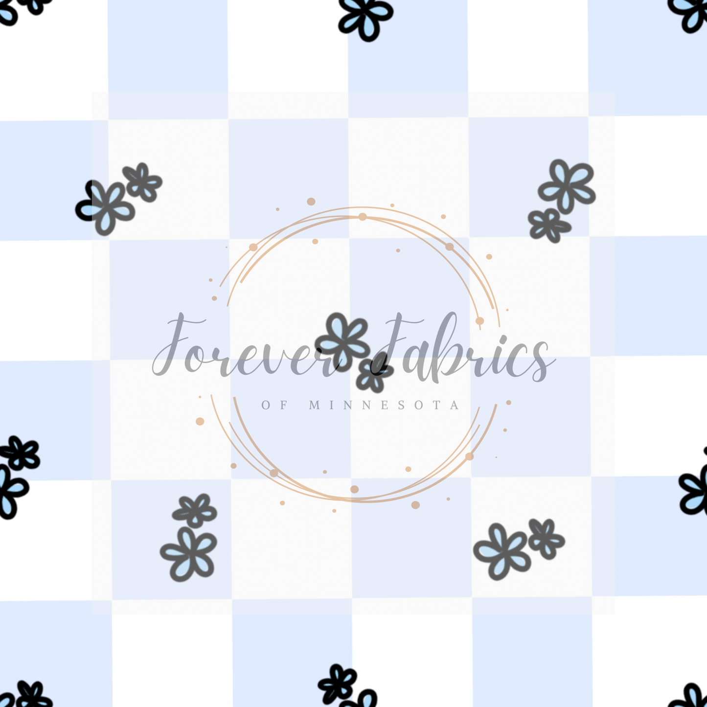 Dainty Blue Floral  .  . (BH/ 23) | Preorder | Fabric By The Yard