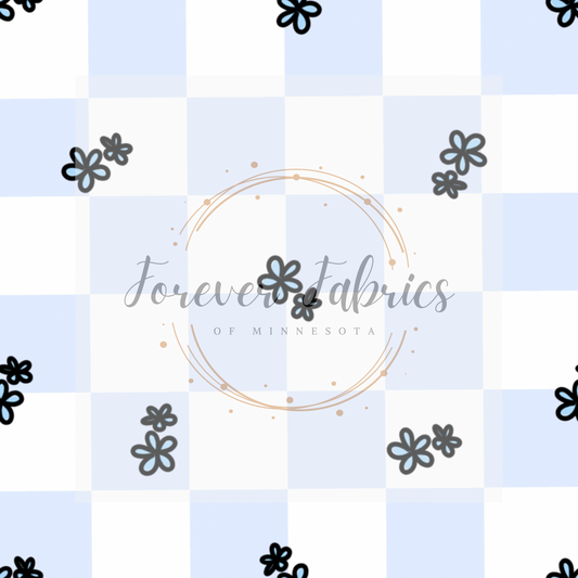 Dainty Blue Floral  .  . (BH/ 23) | Preorder | Fabric By The Yard