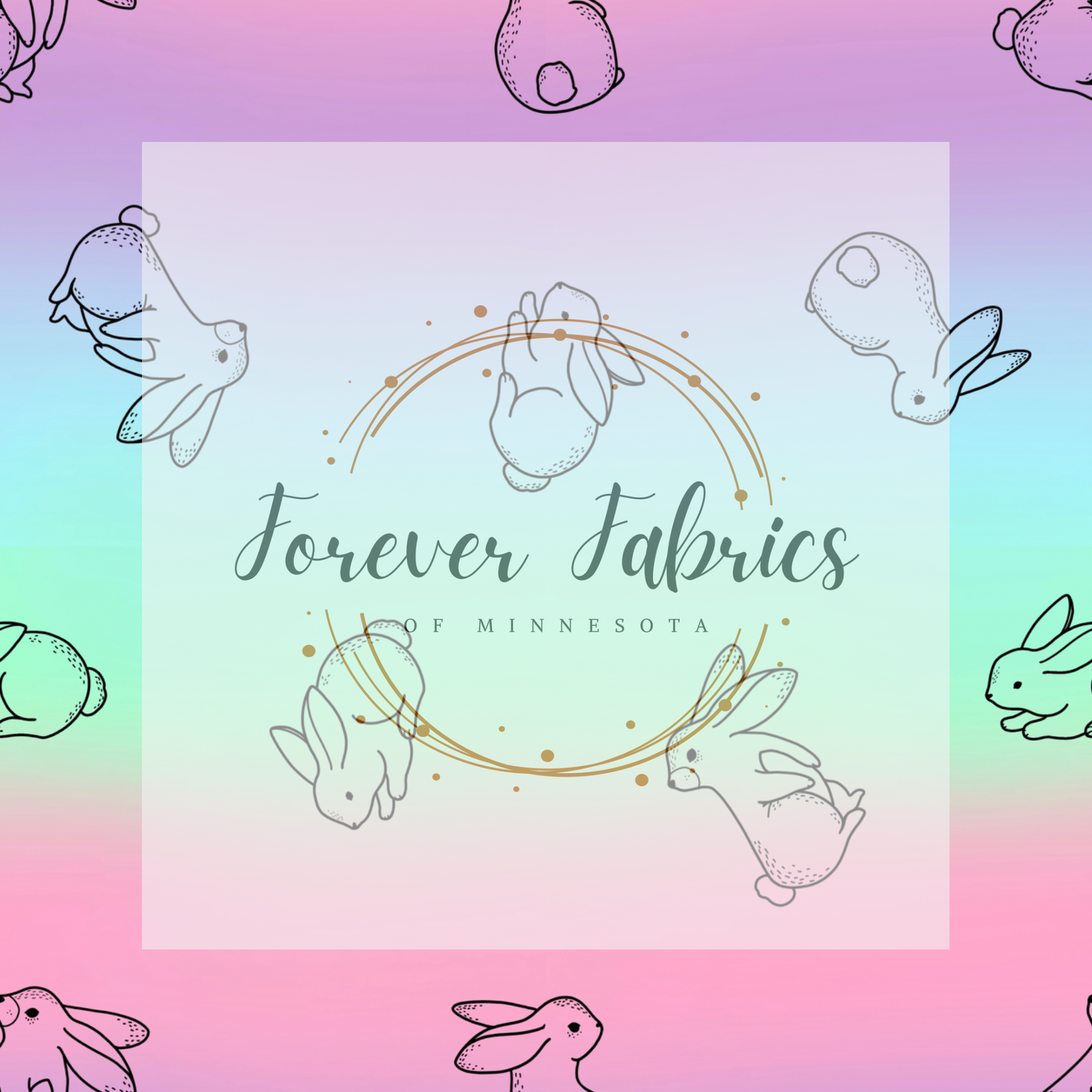 Bunny Rainbow . . . (BH/ 23). | Preorder | Fabric By The Yard