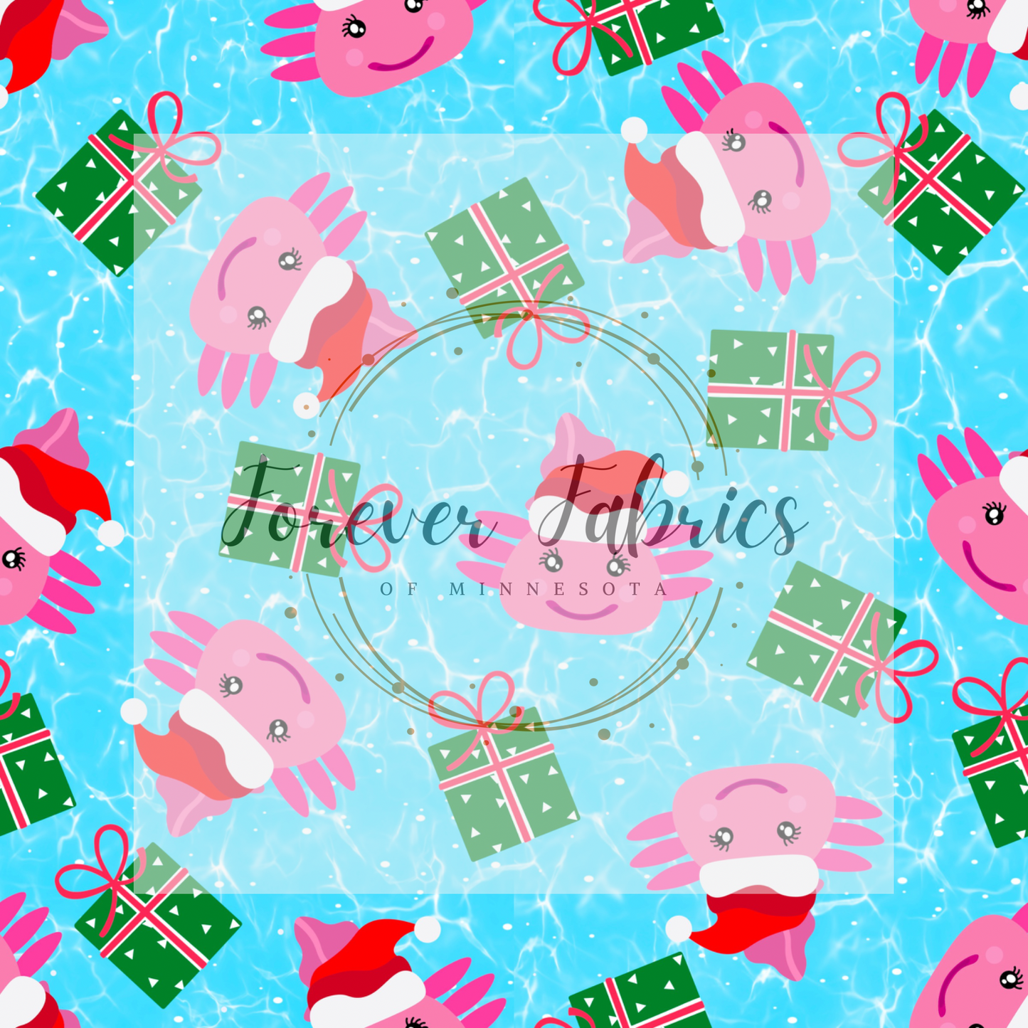 Axoloti Xmas .    .    . (BH/ 22) | Preorder | Fabric By The Yard