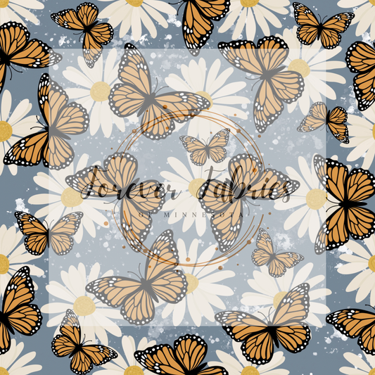 Muted Butterfly 2      .    . (BH/ 23) | Preorder | Fabric By The Yard
