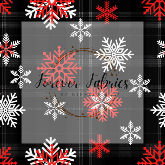 Snowflakes Red . . (BH/ 23). | Preorder | Fabric By The Yard