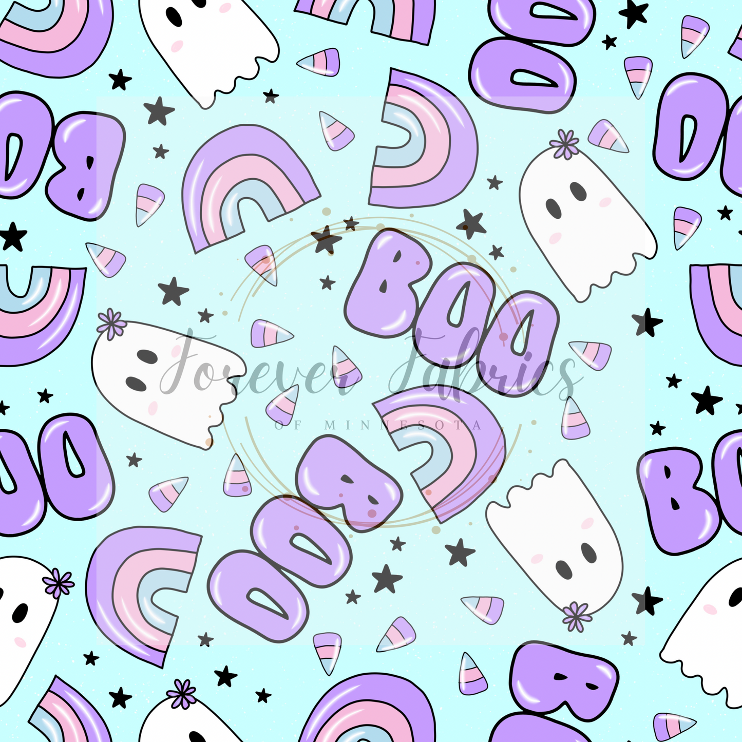Boo Purple Blue . (BH/ 24)| Preorder | Fabric By The Yard